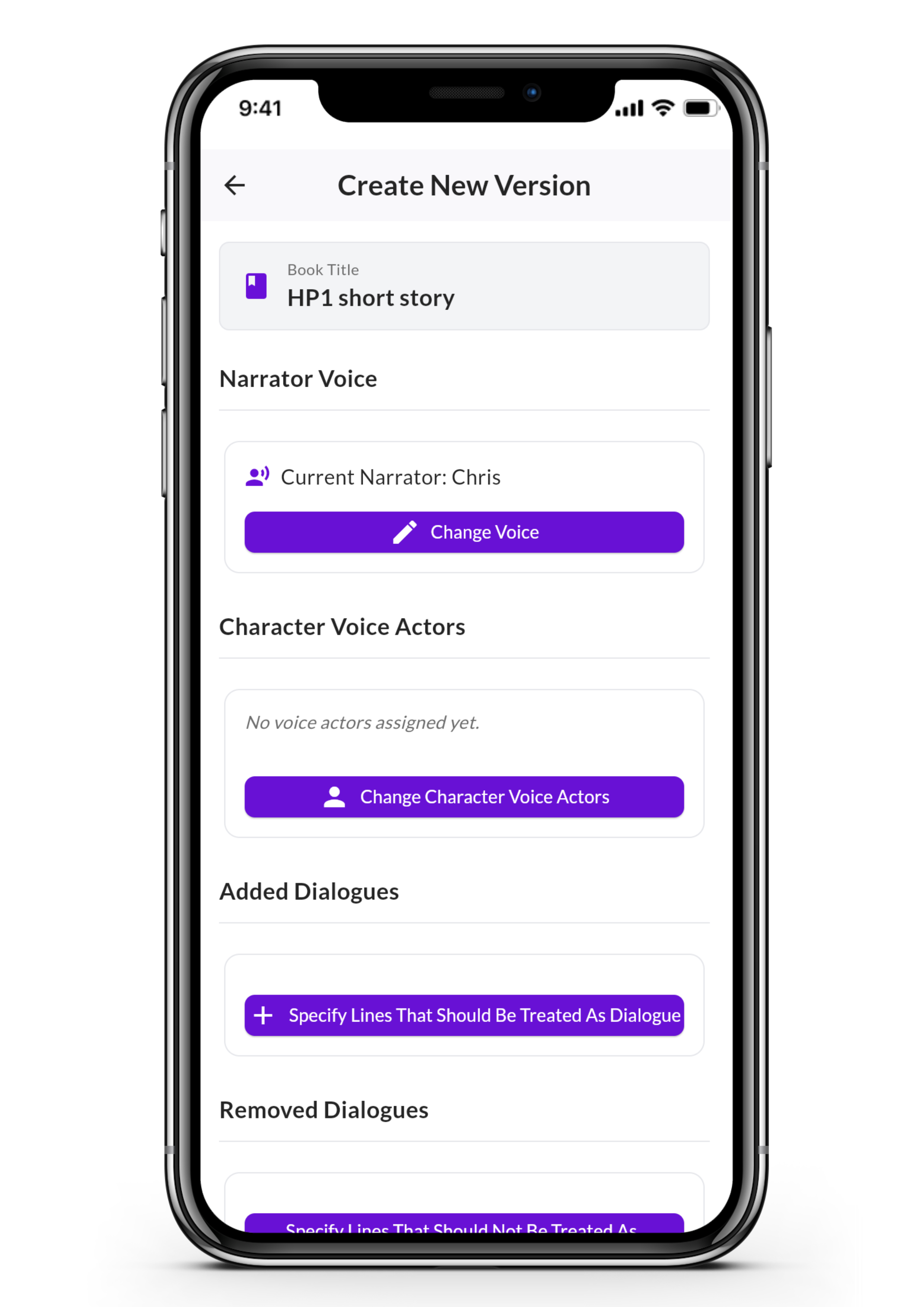 Audiobook customization options